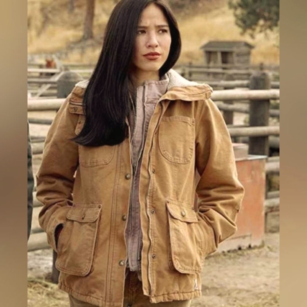 Kelsey Asbille Monica Dutton Carhartt Women's Weathered Duck Wesley Coat M - Picture 3 of 13